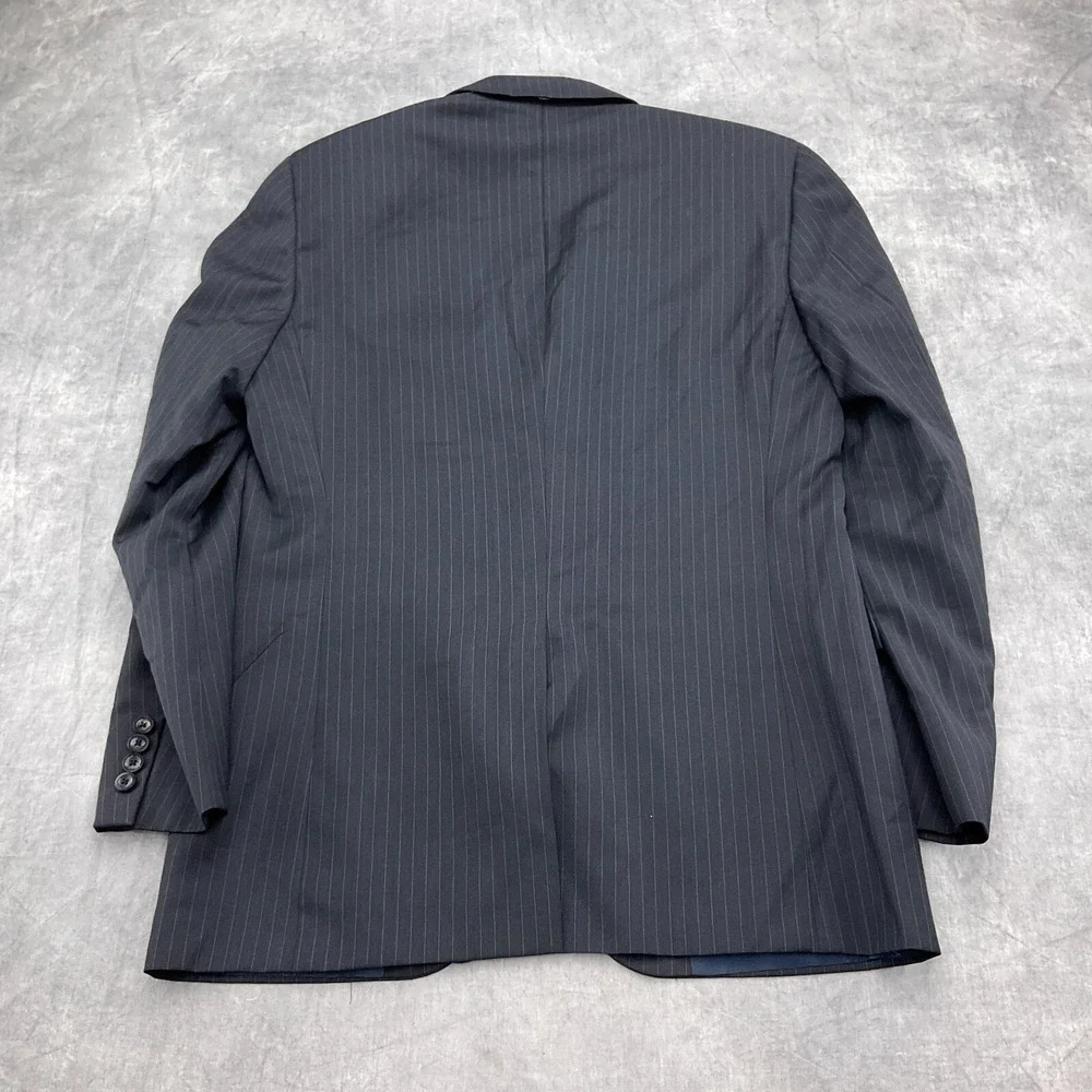 Hickey Blazer Men 40R Black White Pinstripe Jacket Wool VTG USA‎ Union